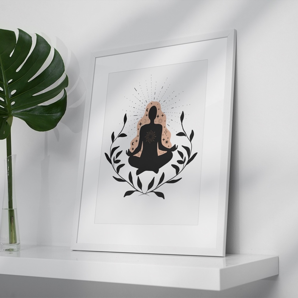 Wall Art Bohemian Woman Silhouette Celestial Print Poster Unframed - Picture 5 of 5